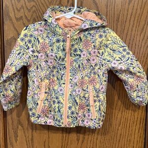 Cat & Jack Pastel Floral Hooded Jacket Winderbreaker Light